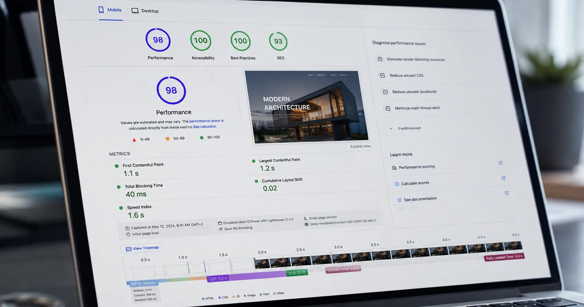 Core Web Vitals checklist for service websites