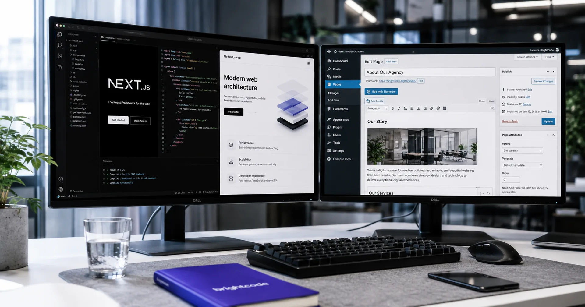 How to choose between Next.js and WordPress for a service website